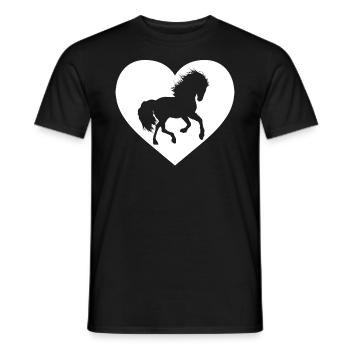 Pferdeliebhaber Kuhmädchen Nizza Pferdeherz Silhouette - Männer T-Shirt - Schwarz - Vorne - AI Model Male 178 light (178cm)
