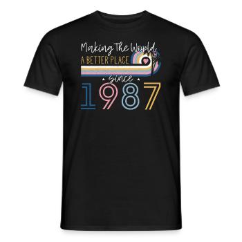 35 Year Old Woman Making The World Better Place - Men's T-Shirt - black - Front - AI Model Male 178 light (178cm)