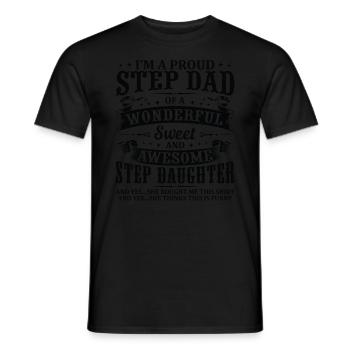 Stiefvater von toller Stieftochter Geburtstag lustig - Männer T-Shirt - Schwarz - Vorne - AI Model Male 178 light (178cm)