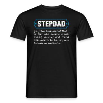 Stepdad Definition Stepfather from Kids Funny - Men's T-Shirt - black - Front - AI Model Male 178 light (178cm)
