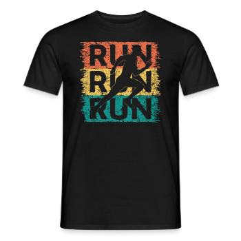 Running Dad Loves To Run Cool Marathon Runner - Men's T-Shirt - black - Front - AI Model Male 178 light (178cm)