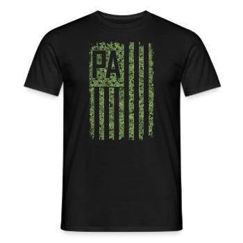 Papa Pa Camouflage American Flag Patriotic Funny - Men's T-Shirt - black - Front - AI Model Male 178 light (178cm)