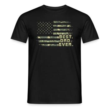 Papa Camo Drapeau américain Fête des pères Militaire pour - T-shirt homme - noir - Devant - AI Model Male 178 light (178cm)