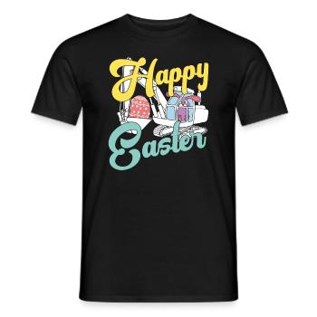 Lapin Joyeux jour de Pâques Chasse printanière Oeufs Lapin - T-shirt homme - noir - Devant - AI Model Male 178 light (178cm)