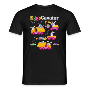 Easter For Boys Toddlers Funny Eggs Cavator Bunny - Men's T-Shirt - black - Front - AI Model Male 178 light (178cm)