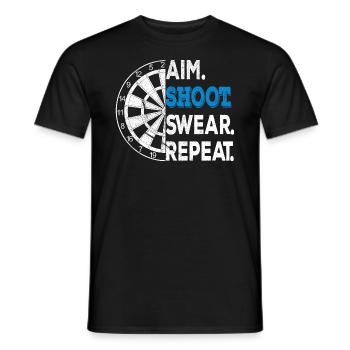 Darts Funny Aim Shoot Swear Darts Player - Männer T-Shirt - Schwarz - Vorne - AI Model Male 178 light (178cm)