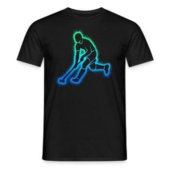 Joueur de hockey sur gazon Joueur de hockey Enfants Hockey Garçons - T-shirt homme - noir - Devant - AI Model Male 178 light (178cm)