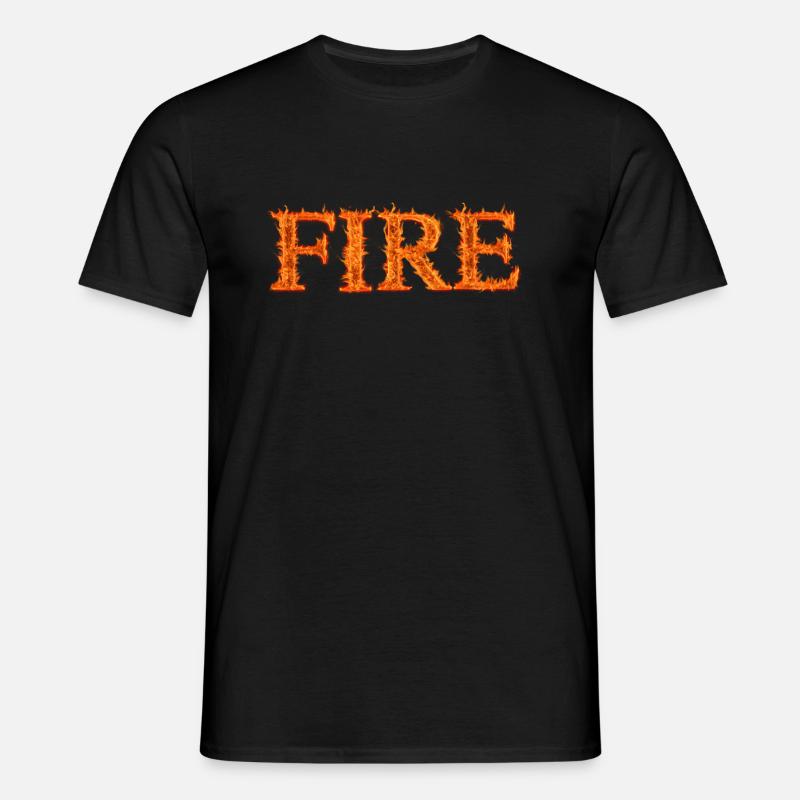 Flammender Text Design - Männer T-Shirt - Schwarz