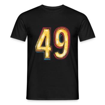 49 Zahl Comic - Männer T-Shirt - Schwarz - Vorne - AI Model Male 178 light (178cm)