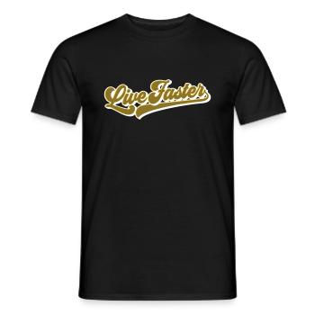 Live Faster | Colors changeable - Men's T-Shirt - black - Front - AI Model Male 178 light (178cm)