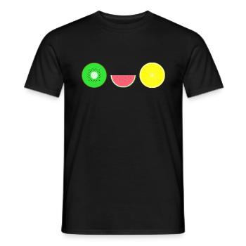 DIGITAL FRUITS - Hipster KIWI LEMON MELON - Men's T-Shirt - black - Front - AI Model Male 178 light (178cm)