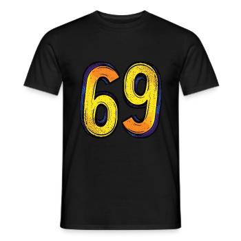 69 Number Comic - Men's T-Shirt - black - Front - AI Model Male 178 light (178cm)