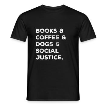 Livres Café Chiens Justice Sociale Femmes - T-shirt homme - noir - Devant - AI Model Male 178 light (178cm)