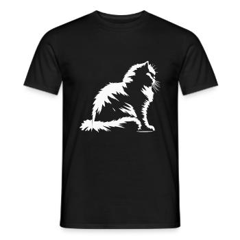 Chat persan Design élégant pour les amoureux des chats - T-shirt homme - noir - Devant - AI Model Male 178 light (178cm)
