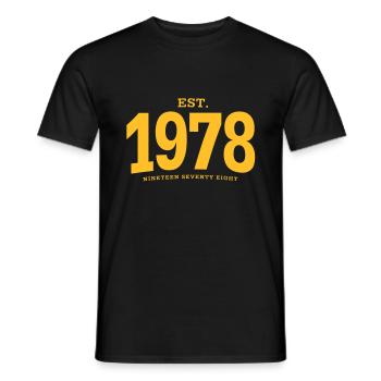 HNE. 1978 Nineteen Seventy Eight - T-shirt homme - noir - Devant - AI Model Male 178 light (178cm)