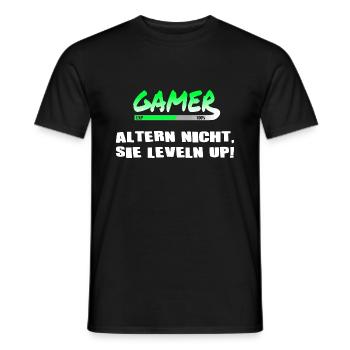 GAMER alter nicht sie leveln up - Männer T-Shirt - Schwarz - Vorne - AI Model Male 178 light (178cm)