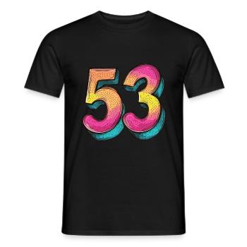 53 Zahl Comic - Männer T-Shirt - Schwarz - Vorne - AI Model Male 178 light (178cm)