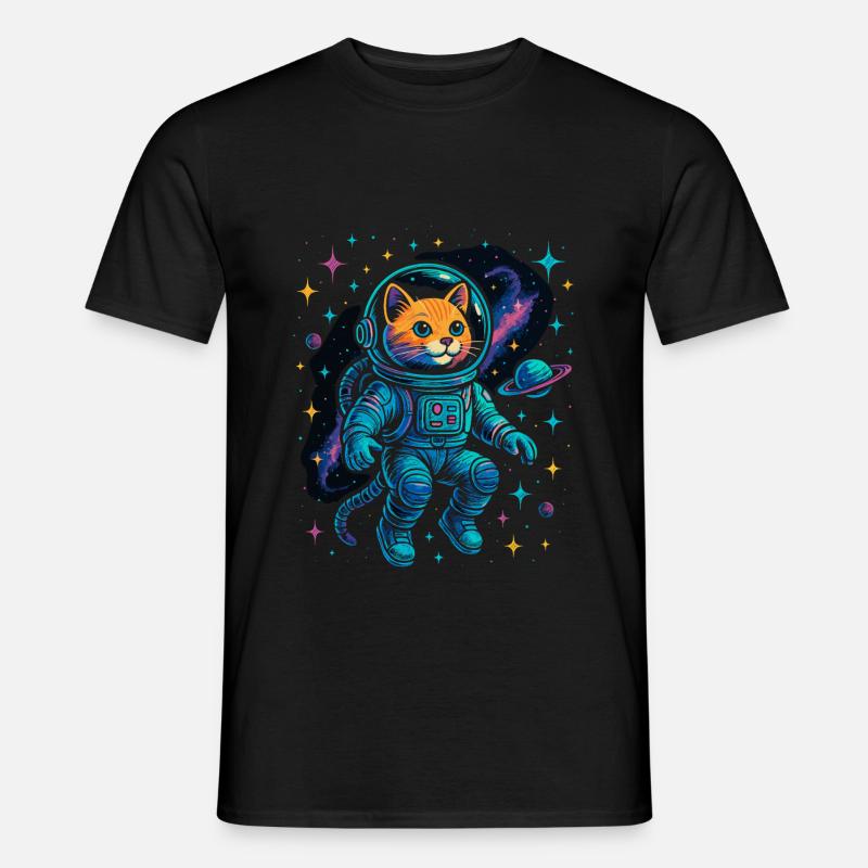 Chat de l’espace - Chat astronaute - T-shirt homme - noir