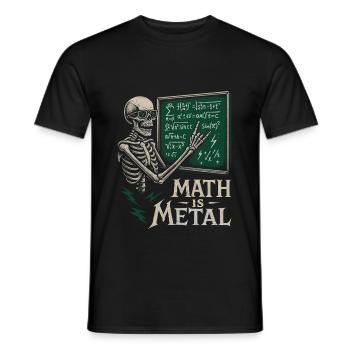 Math Is Metal Skeleton Chalkboard Skirt - Men's T-Shirt - black - Front - AI Model Male 178 light (178cm)