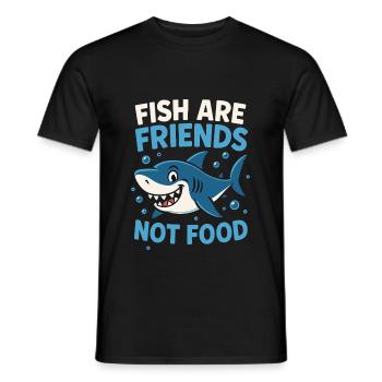 Les poissons sont des amis, ne mangent pas - T-shirt homme - noir - Devant - AI Model Male 178 light (178cm)