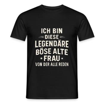 Legendary Evil Old Woman – Statement - Men's T-Shirt - black - Front - AI Model Male 178 light (178cm)