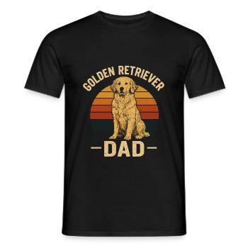 Golden Retriever Dad Retro Style - Men's T-Shirt - black - Front - AI Model Male 178 light (178cm)