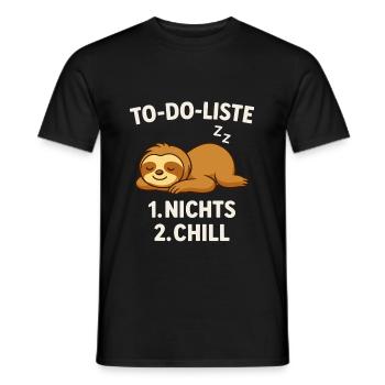 Liste de choses à faire : Nothing & Chill – Paresseux - T-shirt homme - noir - Devant - AI Model Male 178 light (178cm)