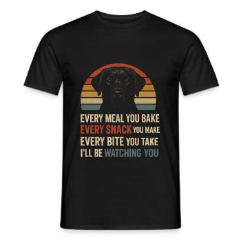 Drôle de dicton du Labrador à propos de votre nourriture - T-shirt homme - noir - Devant - AI Model Male 178 light (178cm)