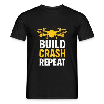 Build Crash Repeat - Pilote de drone disant - T-shirt homme - noir - Devant - AI Model Male 178 light (178cm)