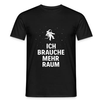 I Need More Space Astronaut Motif - Men's T-Shirt - black - Front - AI Model Male 178 light (178cm)