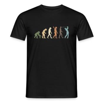 Drôle d’évolution rétro de Man Golf - T-shirt homme - noir - Devant - AI Model Male 178 light (178cm)
