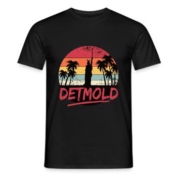 Detmold Hermannsdenkmal Retro Vintage Sunset - T-shirt homme - noir - Devant - AI Model Male 178 light (178cm)