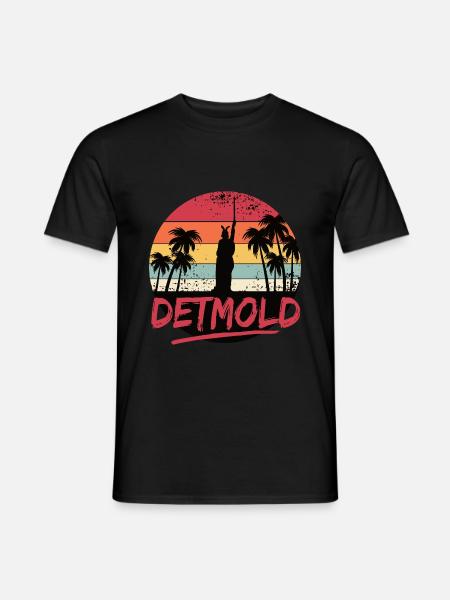 Detmold Hermannsdenkmal Retro Vintage Sunset - Männer T-Shirt - Schwarz
