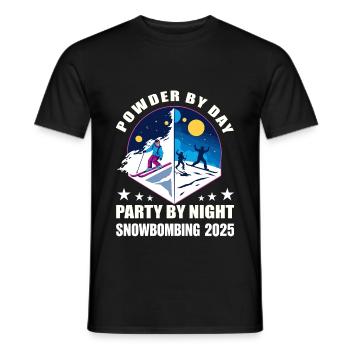 Bombardement de neige 2025 - T-shirt homme - noir - Devant - AI Model Male 178 light (178cm)