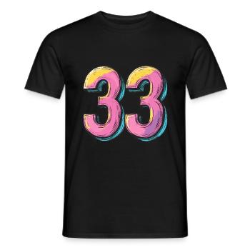 33 Number Comic - Men's T-Shirt - black - Front - AI Model Male 178 light (178cm)