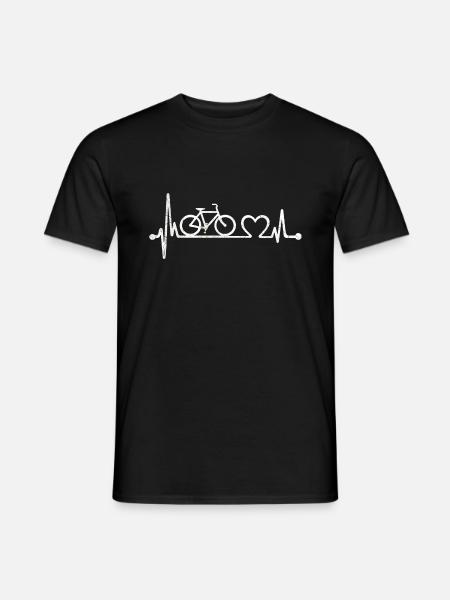 Bike Road Bike Heartbeat Bicycle E-Bike MTB BMX T-S - Men's T-Shirt - black