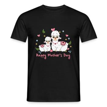 Animal Mom Llama for Mother s Day - Men's T-Shirt - black - Front - AI Model Male 178 light (178cm)