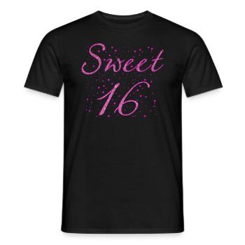 Sweet 16 Birthday 16 Years Gift Women Men - Men's T-Shirt - black - Front - AI Model Male 178 light (178cm)