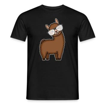 Lama Alpaca Clever Gift Dames Heren Kinderen - Heren T-shirt - zwart - Voor - AI Model Male 178 light (178cm)