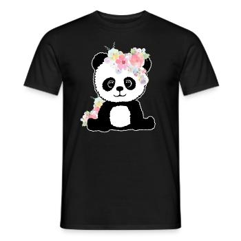 Panda Lustig Geschenk Damen Herren Kinder - Männer T-Shirt - Schwarz - Vorne - AI Model Male 178 light (178cm)