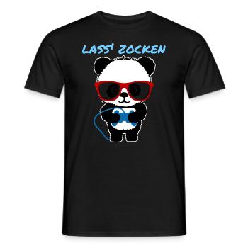 Panda funny gambler gift women men kids - Men's T-Shirt - black - Front - AI Model Male 178 light (178cm)