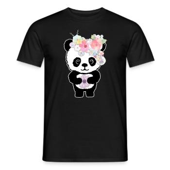 Panda Lustig Geschenk Damen Herren Kinder - Männer T-Shirt - Schwarz - Vorne - AI Model Male 178 light (178cm)