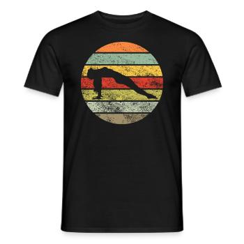 Yoga pose Namaste rétro cadeau femmes hommes - T-shirt homme - noir - Devant - AI Model Male 178 light (178cm)