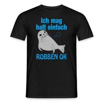 Ich Mag Robben Seerobben Spruch Lustig Geschenk - Männer T-Shirt - Schwarz - Vorne - AI Model Male 178 light (178cm)