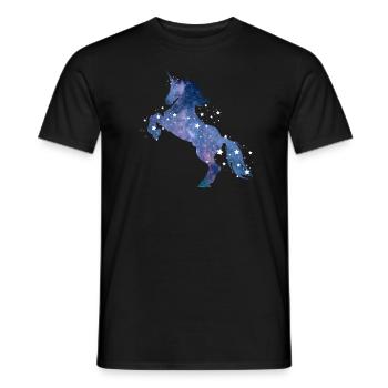 Cadeau de licorne avec étoiles espace extra-atmosphérique - T-shirt homme - noir - Devant - AI Model Male 178 light (178cm)