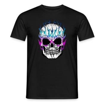 Flammen Totenkopf Rock Heavy Metal Musik Geschenk - Männer T-Shirt - Schwarz - Vorne - AI Model Male 178 light (178cm)