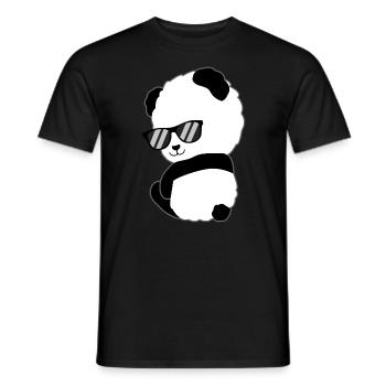 Panda mignon lunettes de soleil cadeau ours panda - T-shirt homme - noir - Devant - AI Model Male 178 light (178cm)