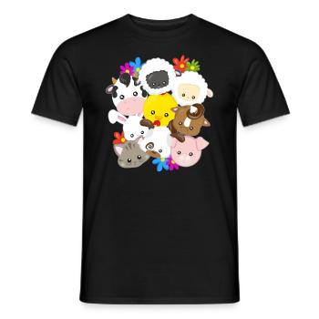 Animaux de ferme animaux fermier agriculteur cadeau - T-shirt homme - noir - Devant - AI Model Male 178 light (178cm)