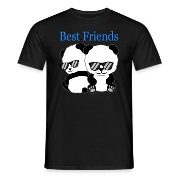 Panda Best Friends Freunde Freundschafts Geschenk - Männer T-Shirt - Schwarz - Vorne - AI Model Male 178 light (178cm)