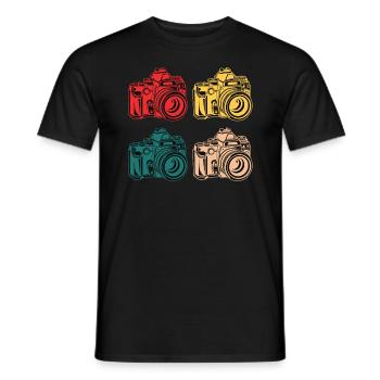 Photographe photo caméra rétro caméra caméra - T-shirt homme - noir - Devant - AI Model Male 178 light (178cm)